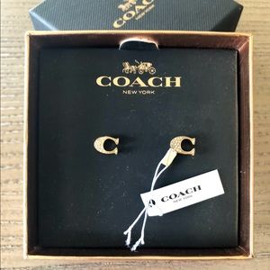 Coach Jewelry - Coach Signature Stud earrings with rhinestones Coach Jewelry - Coach Signature Stud earrings with rhinestones